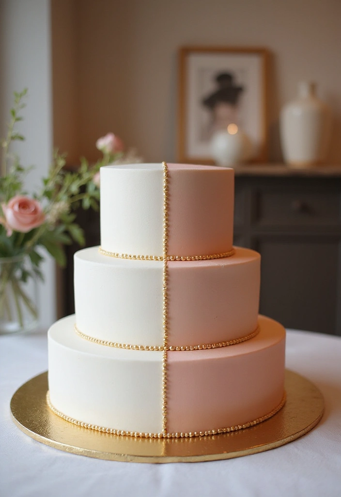 30 Minimalist Wedding Cake Designs That Are Pure Perfection - 15. Two-Tone Cakes