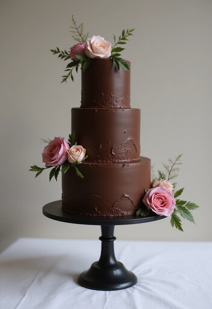 30 Minimalist Wedding Cake Designs That Are Pure Perfection - 16. Smooth Ganache Finish