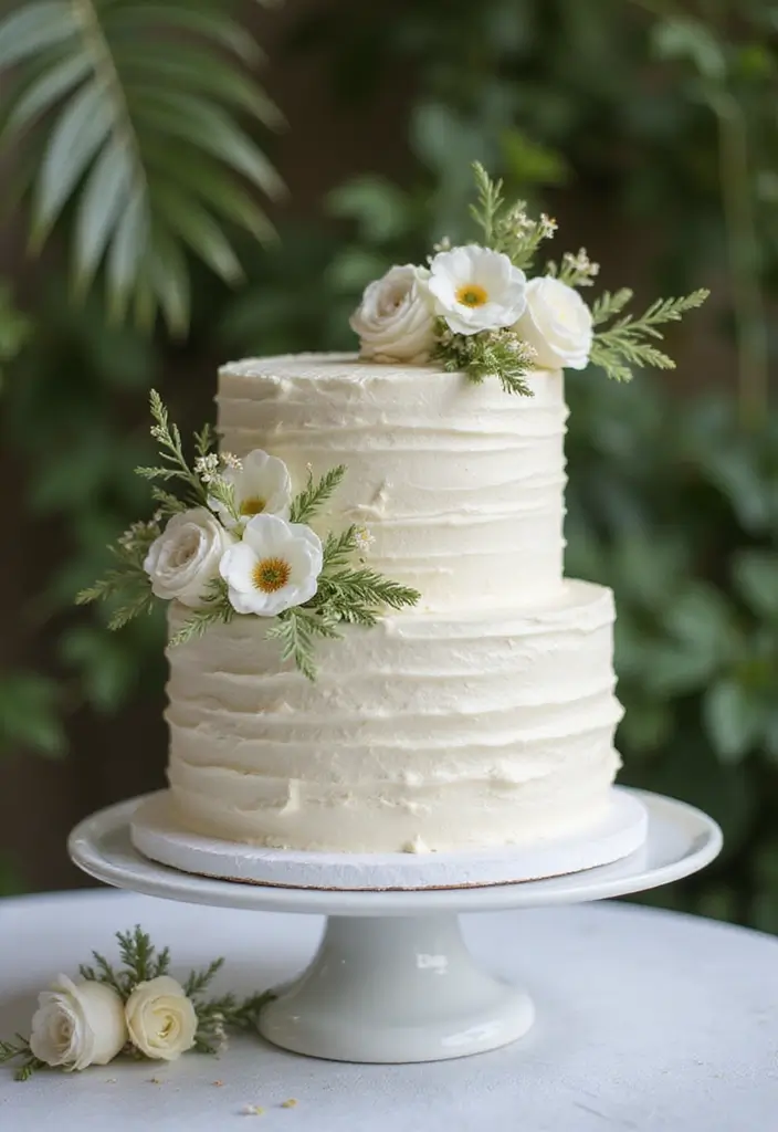 30 Minimalist Wedding Cake Designs That Are Pure Perfection - 24. Whipped Cream Finish