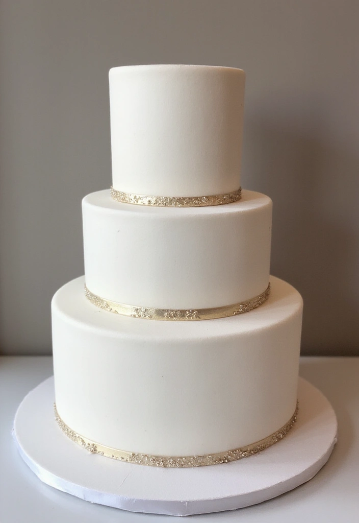 30 Minimalist Wedding Cake Designs That Are Pure Perfection - 27. Subtle Metallic Touches