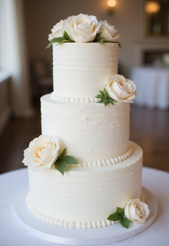 30 Minimalist Wedding Cake Designs That Are Pure Perfection - 28. All-White Cakes
