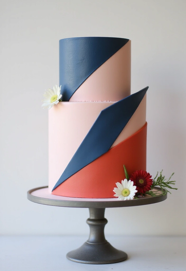30 Minimalist Wedding Cake Designs That Are Pure Perfection - 6. Geometric Shapes