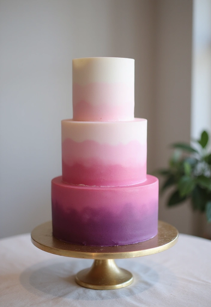 30 Minimalist Wedding Cake Designs That Are Pure Perfection - 8. Ombre Effect