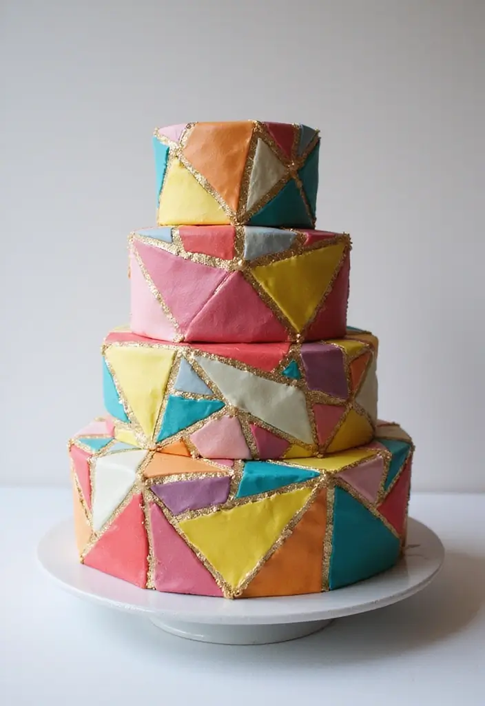30 Modern Wedding Cake Designs for Stylish Couples 1 30 Modern Wedding Cake Designs for Stylish Couples - 1. Geometric Masterpieces