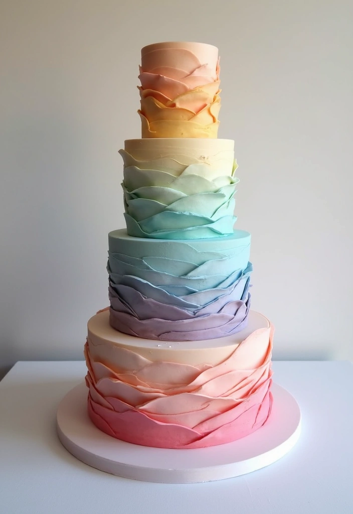 30 Modern Wedding Cake Designs for Stylish Couples 12 30 Modern Wedding Cake Designs for Stylish Couples - 12. Ombre Effects