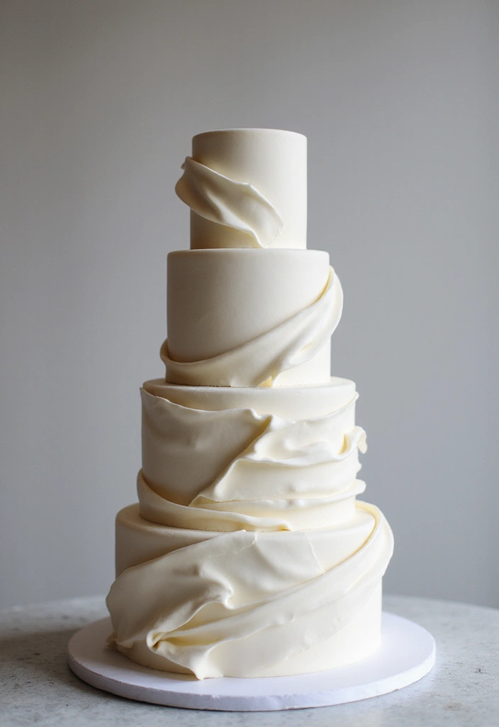 30 Modern Wedding Cake Designs for Stylish Couples 14 30 Modern Wedding Cake Designs for Stylish Couples - 14. Fondant Draping