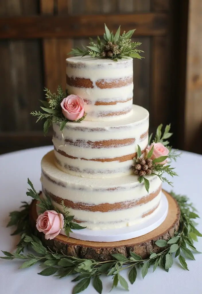 30 Modern Wedding Cake Designs for Stylish Couples 19 30 Modern Wedding Cake Designs for Stylish Couples - 19. Rustic Yet Modern