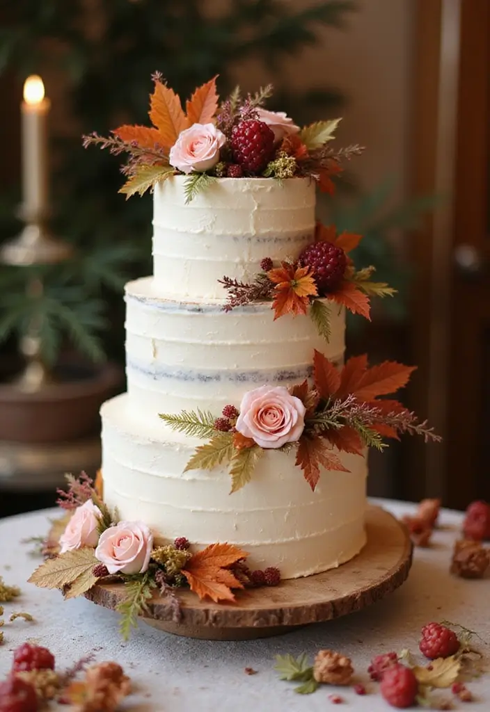 30 Modern Wedding Cake Designs for Stylish Couples 21 30 Modern Wedding Cake Designs for Stylish Couples - 21. Seasonal Inspirations