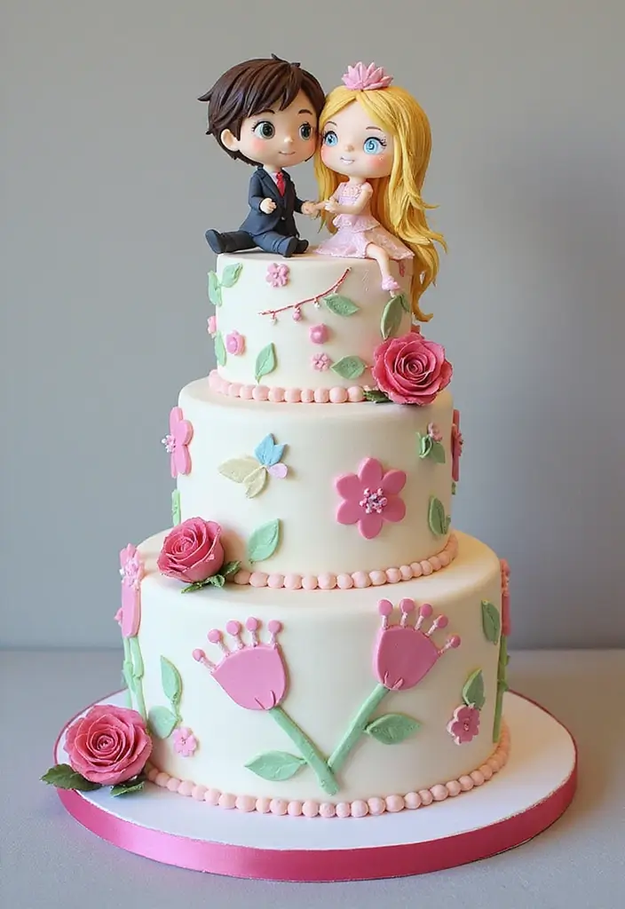 30 Modern Wedding Cake Designs for Stylish Couples 24 30 Modern Wedding Cake Designs for Stylish Couples - 24. Comic or Cartoon Inspirations