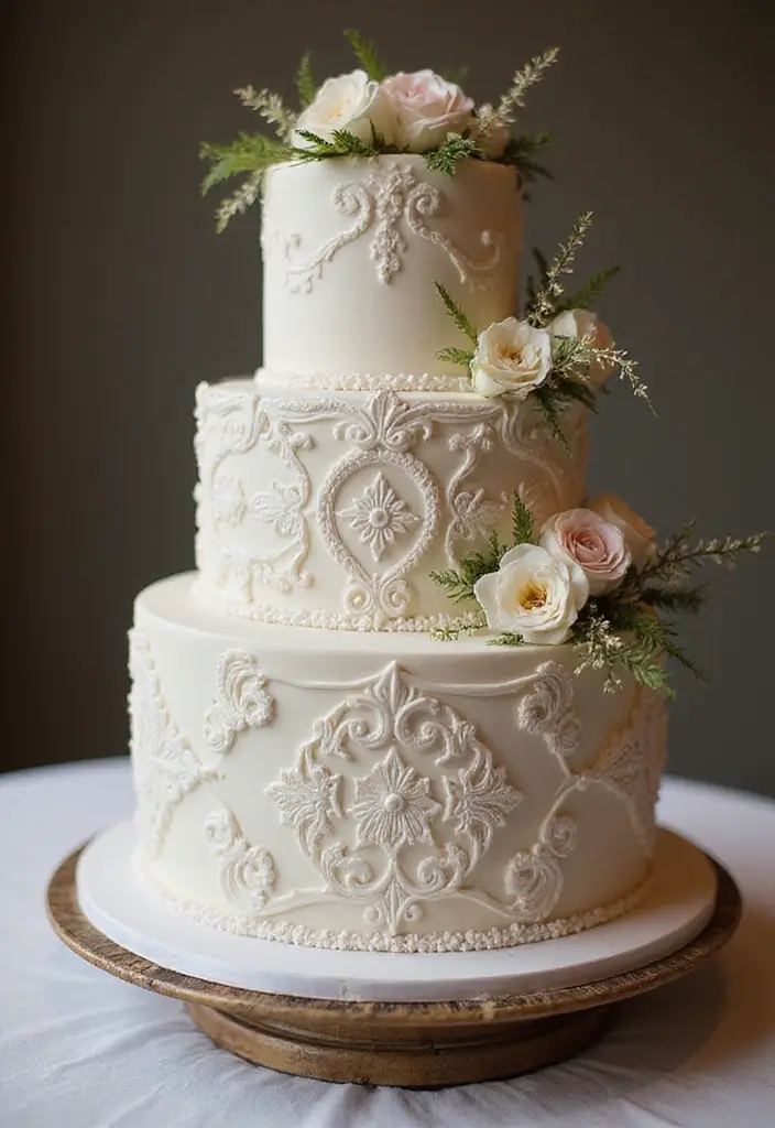 30 Modern Wedding Cake Designs for Stylish Couples 26 30 Modern Wedding Cake Designs for Stylish Couples - 26. Vintage Meets Modern
