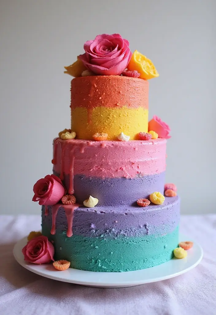 30 Modern Wedding Cake Designs for Stylish Couples 4 30 Modern Wedding Cake Designs for Stylish Couples - 4. Bold and Vibrant Colors