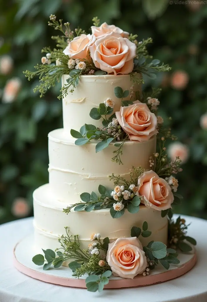 30 Modern Wedding Cake Designs for Stylish Couples 6 30 Modern Wedding Cake Designs for Stylish Couples - 6. Natural Elements
