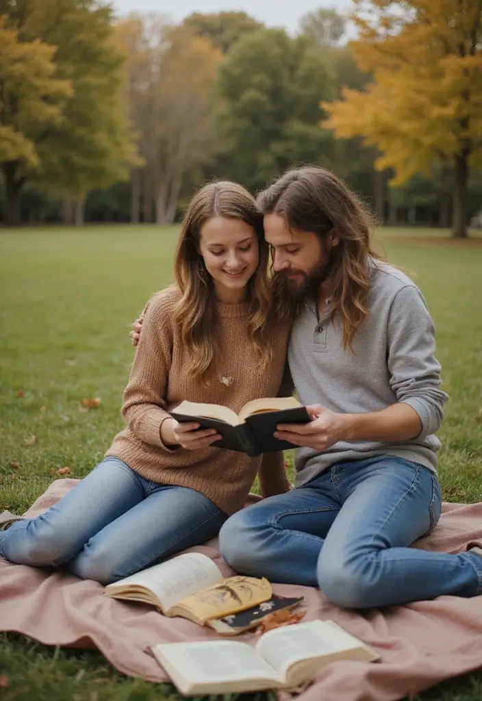 30 Outdoor Pre-Wedding Photoshoot Ideas That Feel Natural and Candid - 15. Book Lovers’ Nook