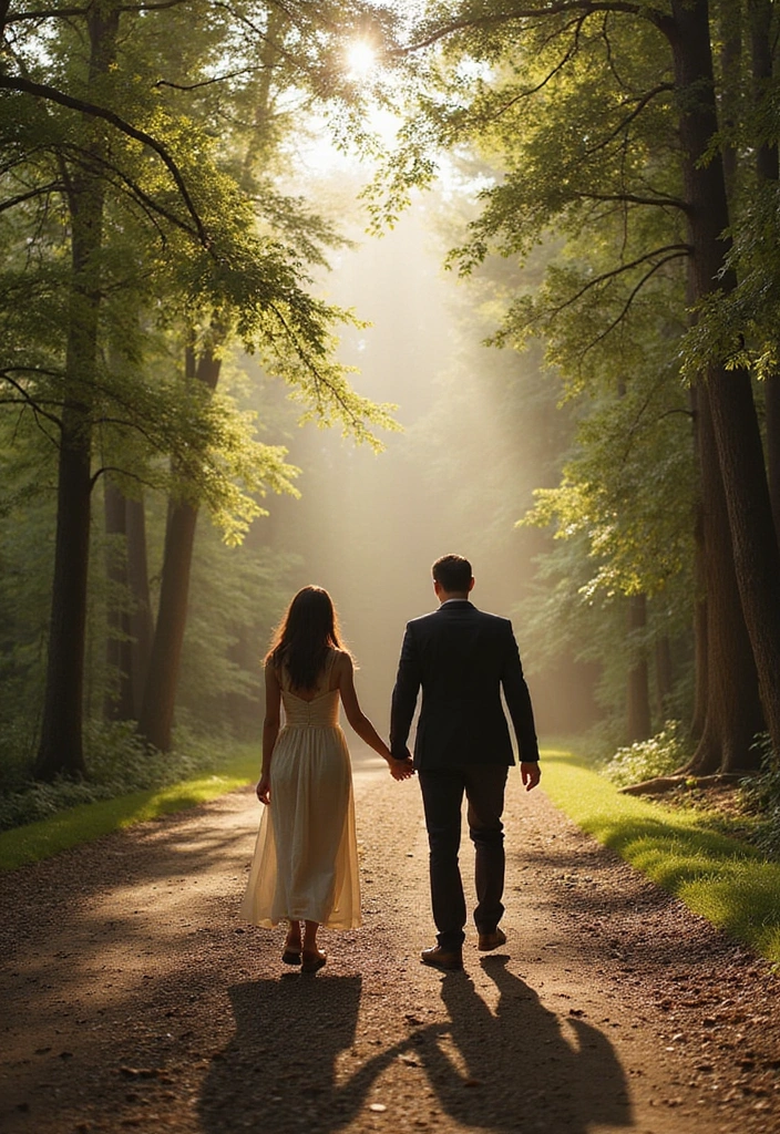 30 Outdoor Pre-Wedding Photoshoot Ideas That Feel Natural and Candid - 3. Forest Walks