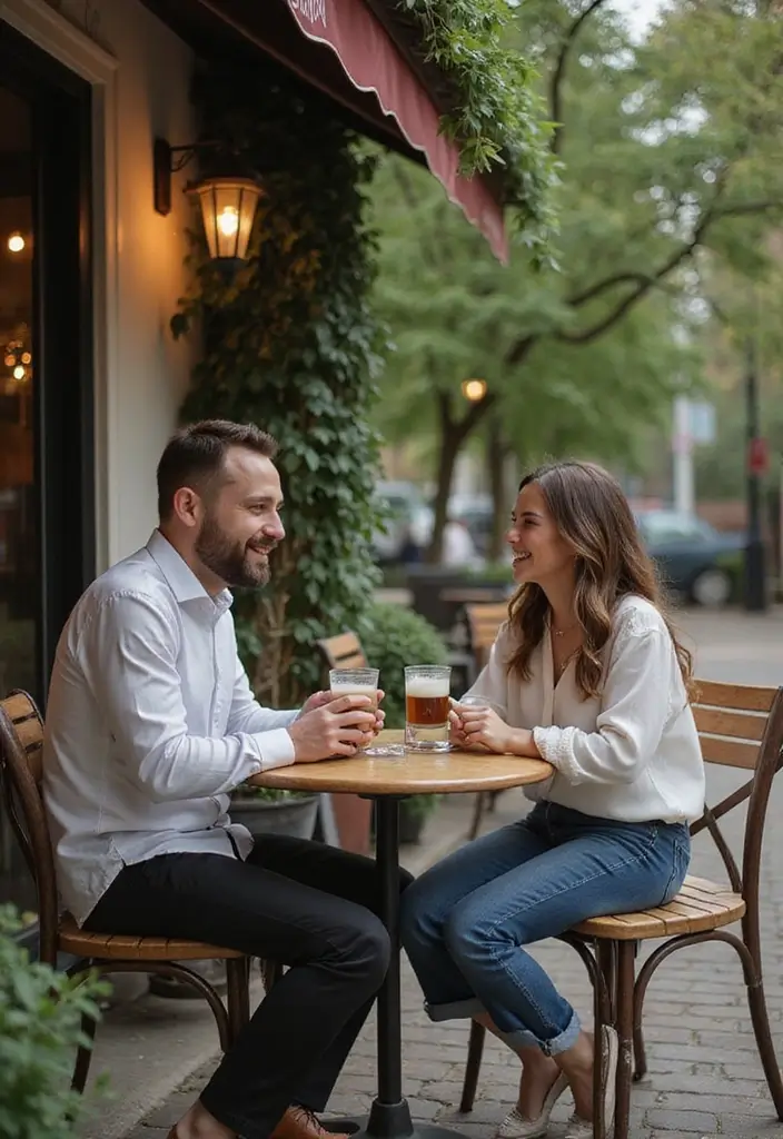 30 Outdoor Pre-Wedding Photoshoot Ideas That Feel Natural and Candid - 9. Candid Coffee Date