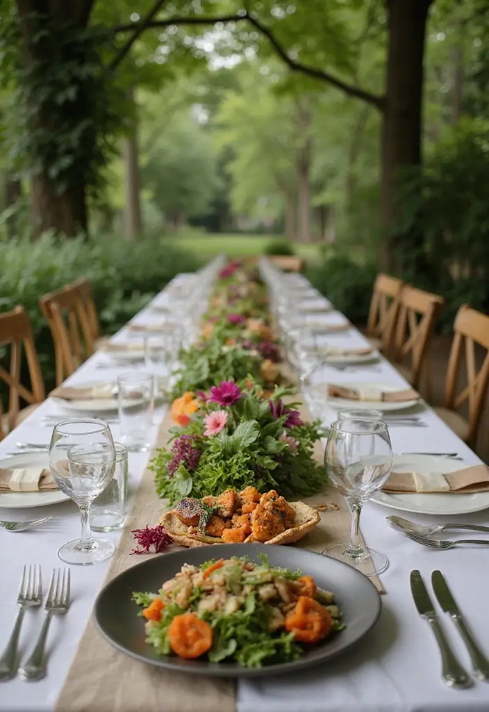 30 Outdoor Wedding Ideas Perfect for Nature-Loving Couples - 21. Plant-Based Menu