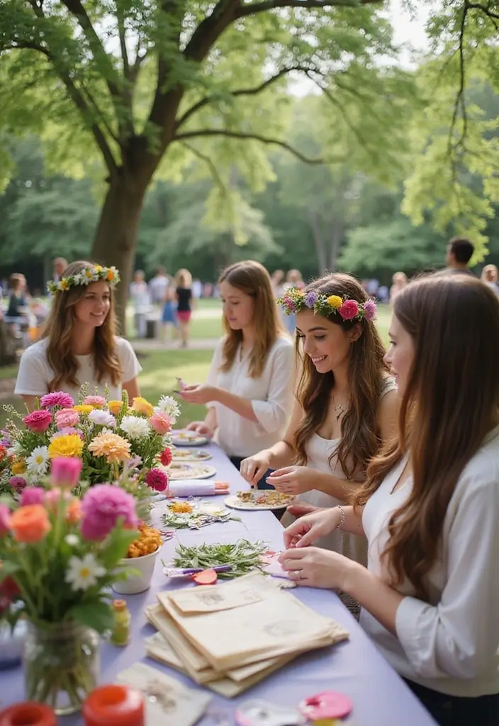 30 Outdoor Wedding Ideas Perfect for Nature-Loving Couples - 25. Flower Crown Stations