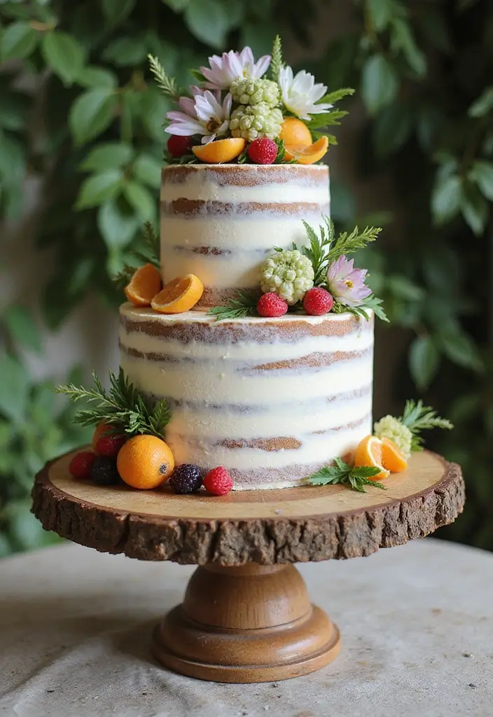 30 Outdoor Wedding Ideas Perfect for Nature-Loving Couples - 29. Nature-Inspired Cake