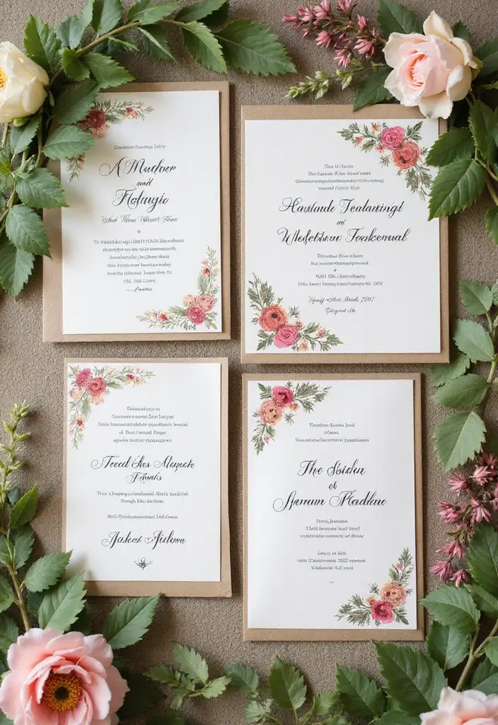 30 Outdoor Wedding Ideas Perfect for Nature-Loving Couples - 8. Nature-Inspired Invitations