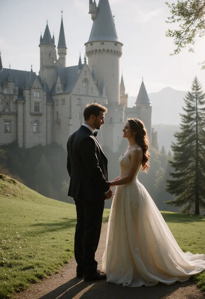 30 Pre-Wedding Casamento Photo Ideas That Capture Pure Love 13 30 Pre-Wedding Casamento Photo Ideas That Capture Pure Love - 13. Fairytale Castle