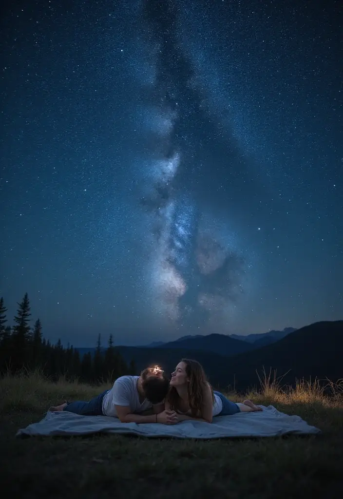 30 Pre-Wedding Casamento Photo Ideas That Capture Pure Love 26 30 Pre-Wedding Casamento Photo Ideas That Capture Pure Love - 26. Under the Stars