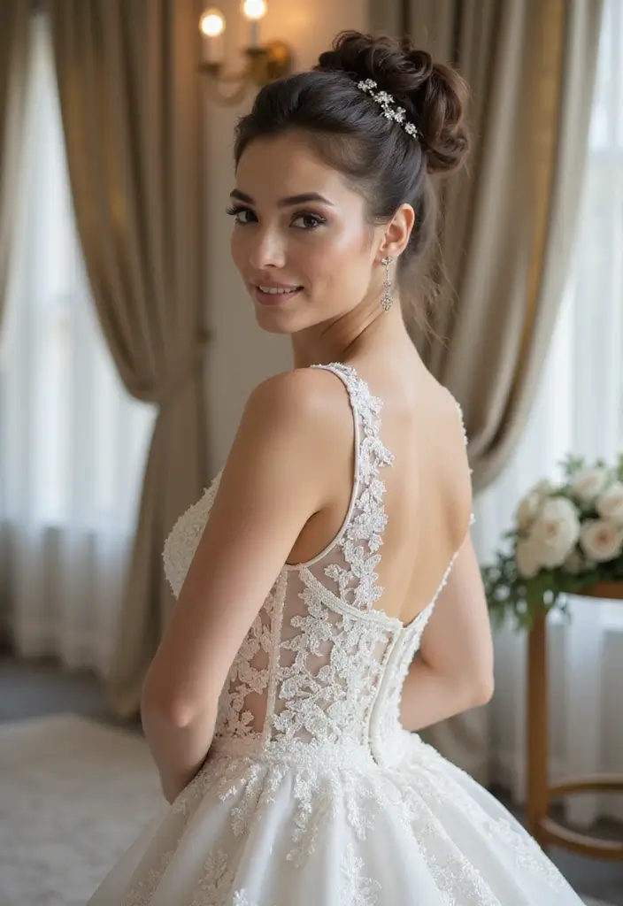 30 Romantic Hair Ideas Perfect for Any Bride’s Wedding Day 13 30 Romantic Hair Ideas Perfect for Any Bride’s Wedding Day - 13. Elegant Ballerina Bun