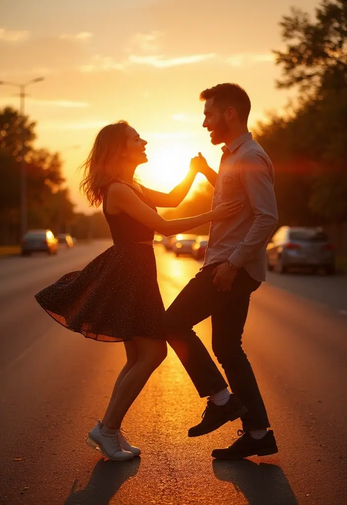 30 Romantic Pre-Wedding Poses That Capture Your Love Story Perfectly 11 30 Romantic Pre-Wedding Poses That Capture Your Love Story Perfectly - 11. The Dancing Pose
