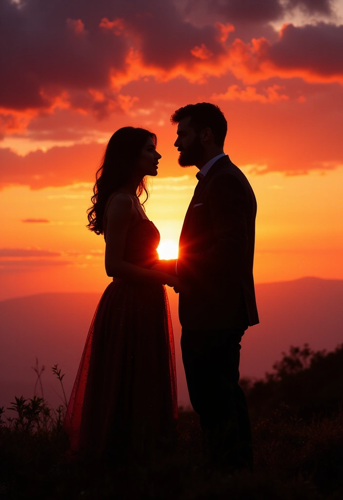 30 Romantic Pre-Wedding Poses That Capture Your Love Story Perfectly 16 30 Romantic Pre-Wedding Poses That Capture Your Love Story Perfectly - 16. The Sunset Silhouette