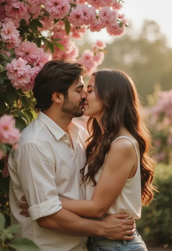 30 Romantic Pre-Wedding Poses That Capture Your Love Story Perfectly 18 30 Romantic Pre-Wedding Poses That Capture Your Love Story Perfectly - 18. The Soft Kiss