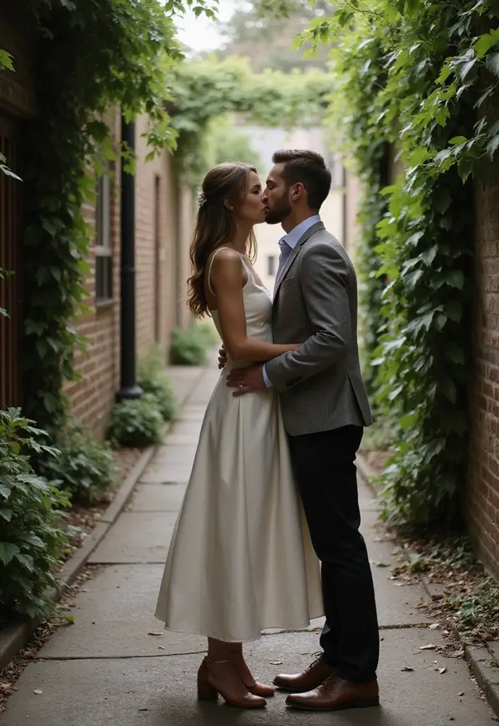 30 Romantic Pre-Wedding Poses That Capture Your Love Story Perfectly 4 30 Romantic Pre-Wedding Poses That Capture Your Love Story Perfectly - 4. The Stolen Kiss