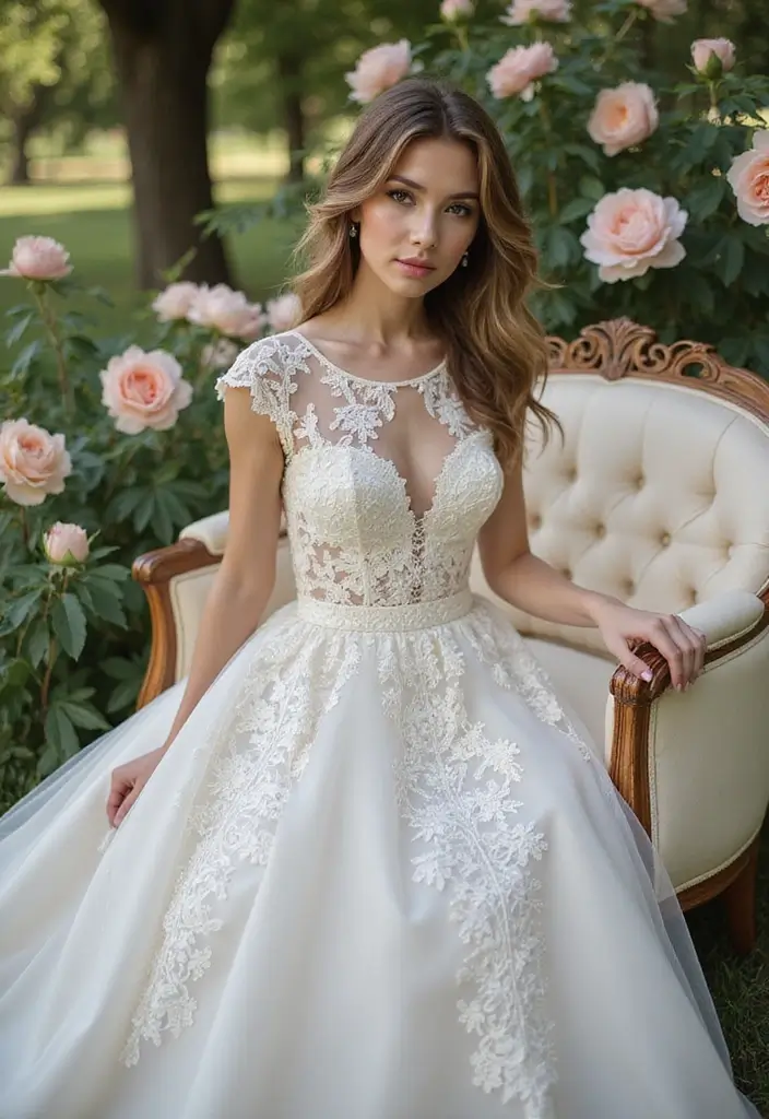30 Romantic Wedding Dresses That Feel Straight Out of a Dream - 20. Lace Overlay Dreams