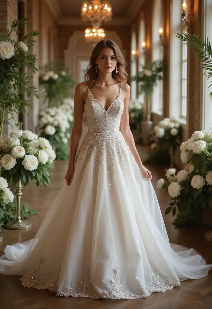 30 Romantic Wedding Dresses That Feel Straight Out of a Dream - 22. Intricate Beading Details
