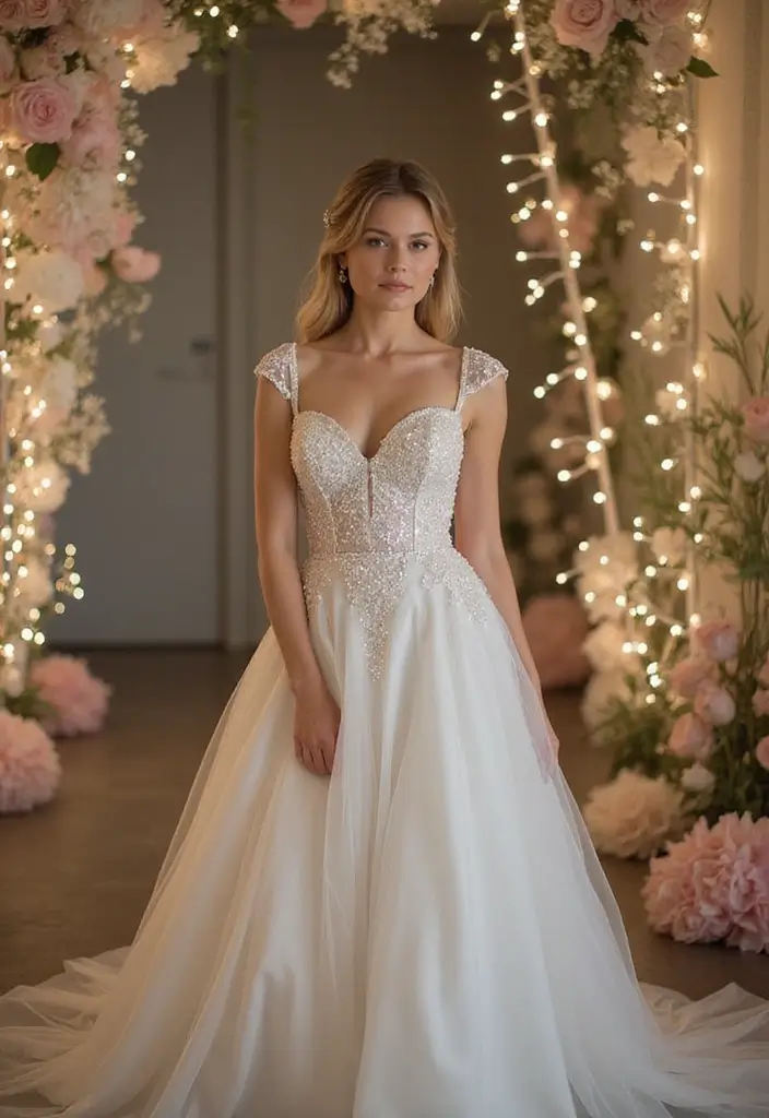 30 Romantic Wedding Dresses That Feel Straight Out of a Dream - 28. Twinkling Sequins