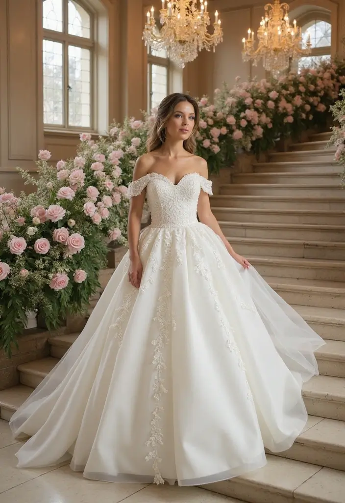 30 Romantic Wedding Dresses That Feel Straight Out of a Dream - 7. Classic Ball Gown with a Twist