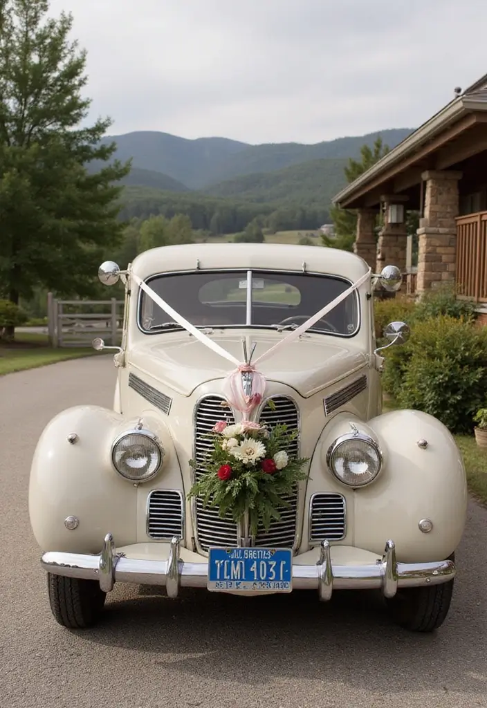 30 Rustic Wedding Ideas That Bring Charm to Your Big Day 17 30 Rustic Wedding Ideas That Bring Charm to Your Big Day - 17. Vintage Car Decor