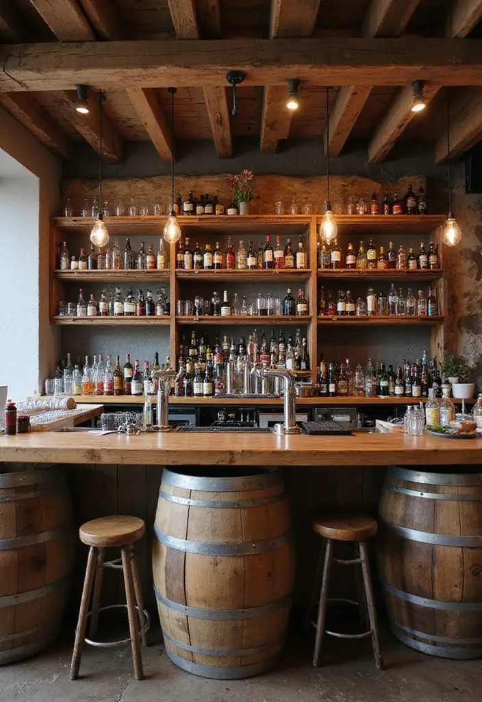 30 Rustic Wedding Ideas That Bring Charm to Your Big Day 18 30 Rustic Wedding Ideas That Bring Charm to Your Big Day - 18. Rustic Bar Setup