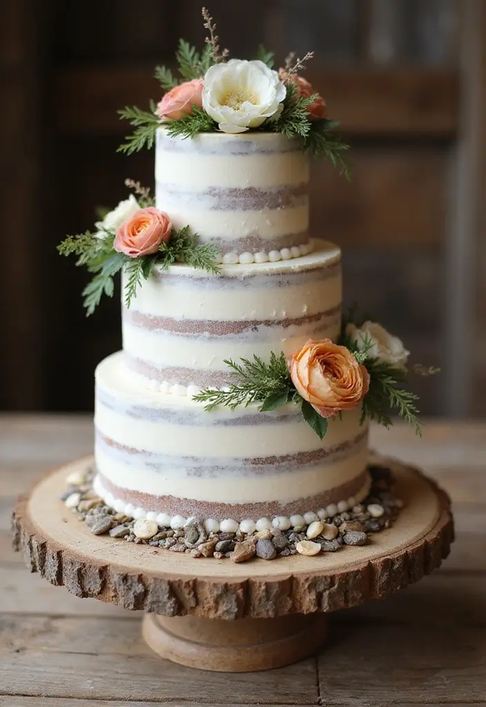 30 Rustic Wedding Ideas That Bring Charm to Your Big Day 22 30 Rustic Wedding Ideas That Bring Charm to Your Big Day - 22. Rustic Cake Decoration