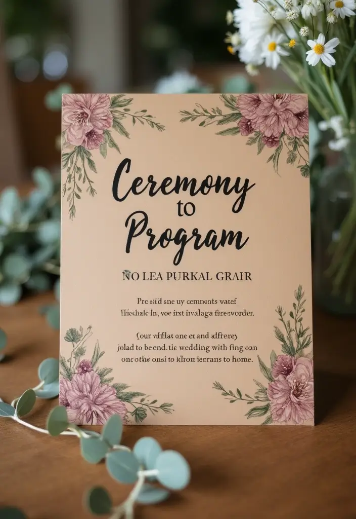 30 Rustic Wedding Ideas That Bring Charm to Your Big Day 26 30 Rustic Wedding Ideas That Bring Charm to Your Big Day - 26. Nature-Themed Ceremony Programs
