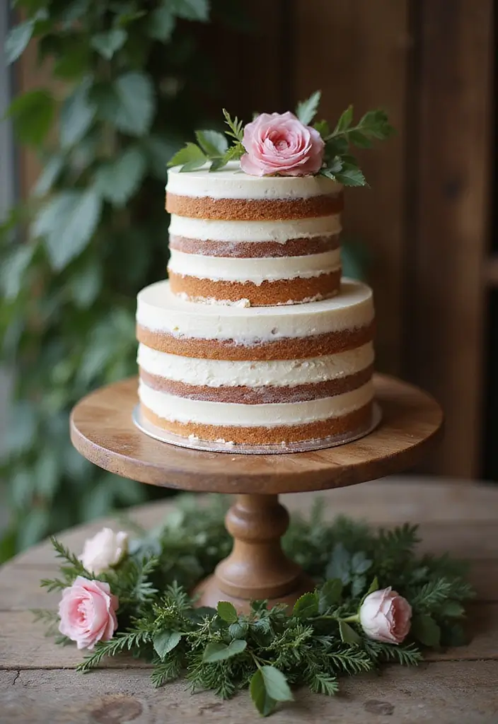 30 Rustic Wedding Ideas That Bring Charm to Your Big Day 7 30 Rustic Wedding Ideas That Bring Charm to Your Big Day - 7. Cake Stands with Character