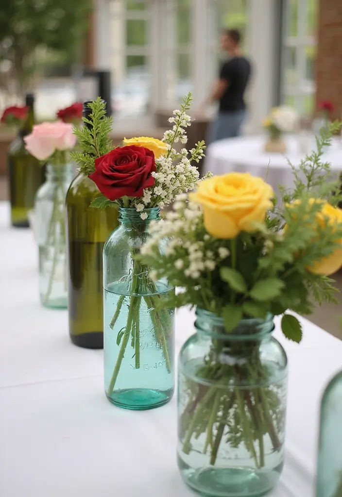 30 Simple Wedding Decorations That Look Incredibly Elegant 1 30 Simple Wedding Decorations That Look Incredibly Elegant - 1. Recycled Glass Centerpieces