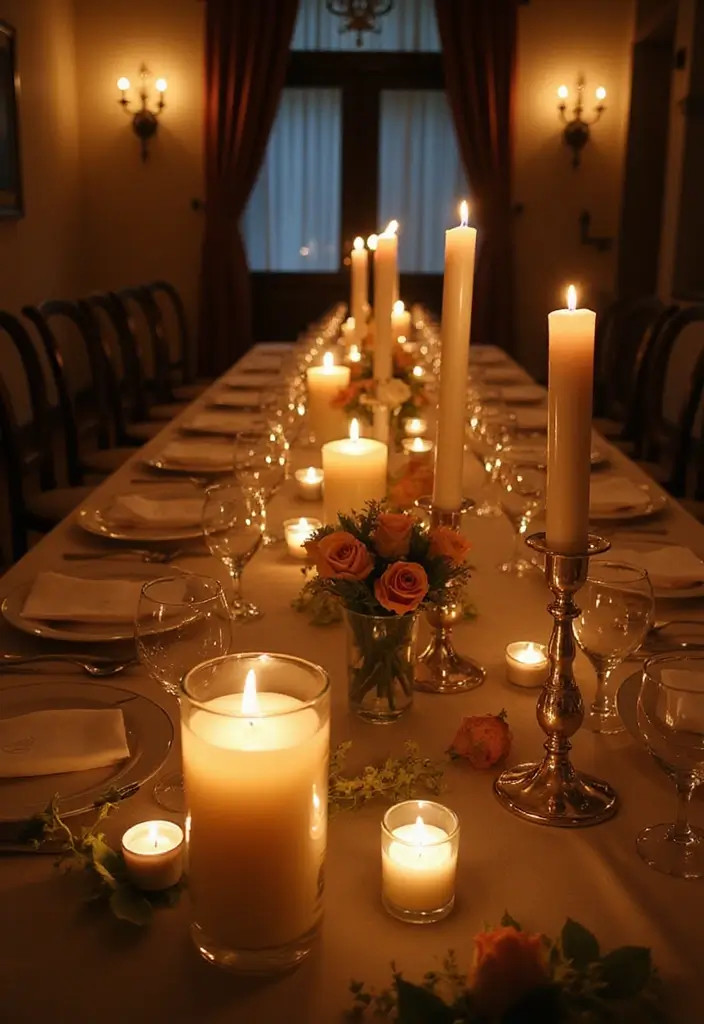 30 Simple Wedding Decorations That Look Incredibly Elegant 17 30 Simple Wedding Decorations That Look Incredibly Elegant - 17. Candlelit Tables