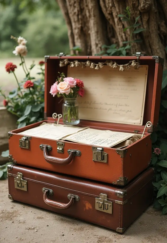 30 Simple Wedding Decorations That Look Incredibly Elegant 25 30 Simple Wedding Decorations That Look Incredibly Elegant - 25. Vintage Suitcase Displays