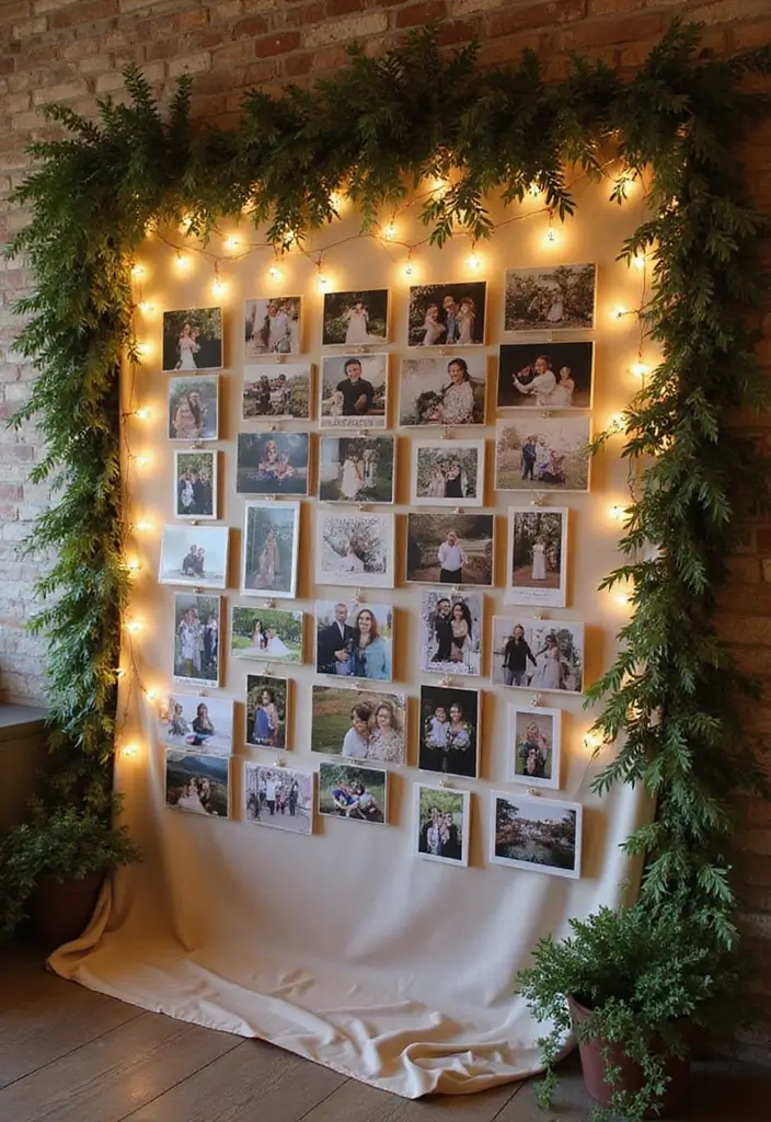 30 Simple Wedding Decorations That Look Incredibly Elegant 28 30 Simple Wedding Decorations That Look Incredibly Elegant - 28. Create a Photo Wall
