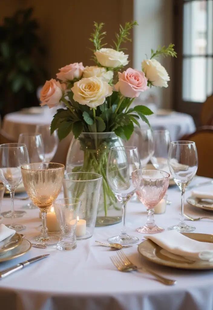 30 Simple Wedding Decorations That Look Incredibly Elegant 29 30 Simple Wedding Decorations That Look Incredibly Elegant - 29. Elegant Glassware