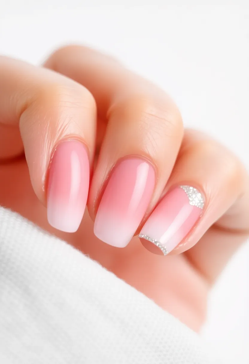 30 Stunning Wedding Nails Designs Every Bride Should Try 21 30 Stunning Wedding Nails Designs Every Bride Should Try - 21. Ombre Glitter Tips