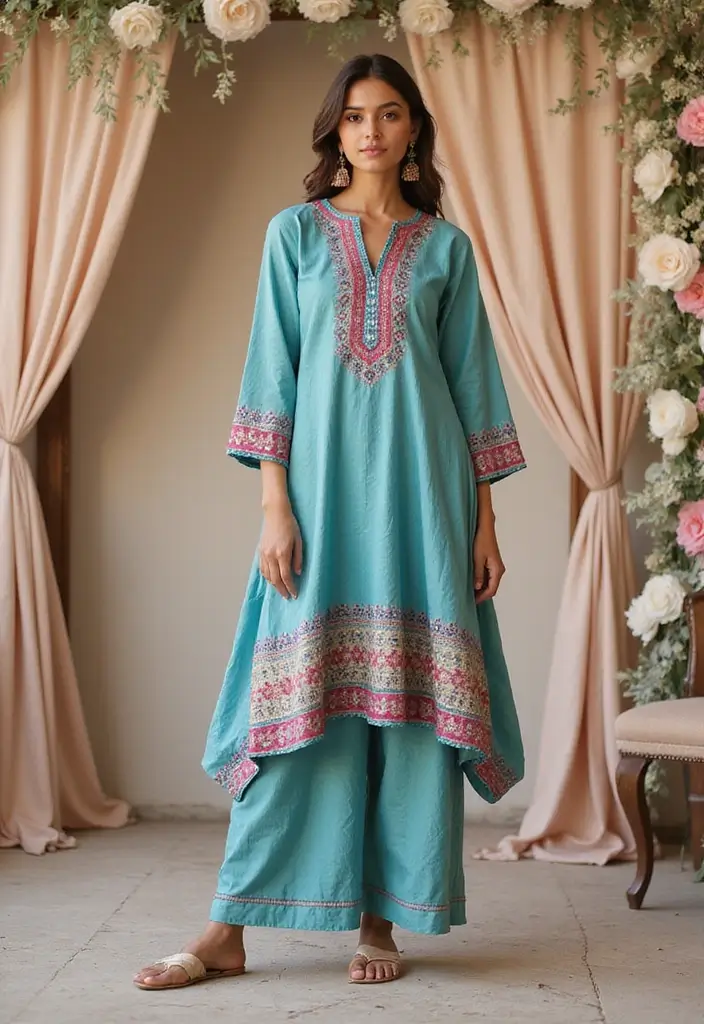 30 Stylish Indian Wedding Guest Outfits You’ll Want to Wear - 11. Modern Layered Kurta
