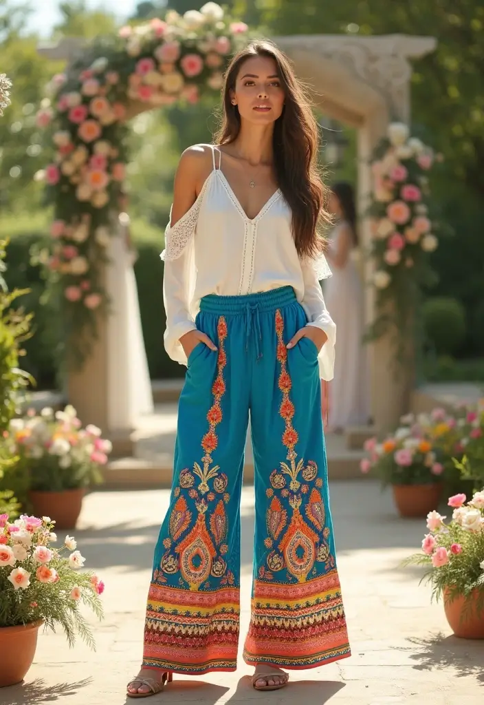 30 Stylish Indian Wedding Guest Outfits You’ll Want to Wear - 12. Colorful Ethnic Trousers
