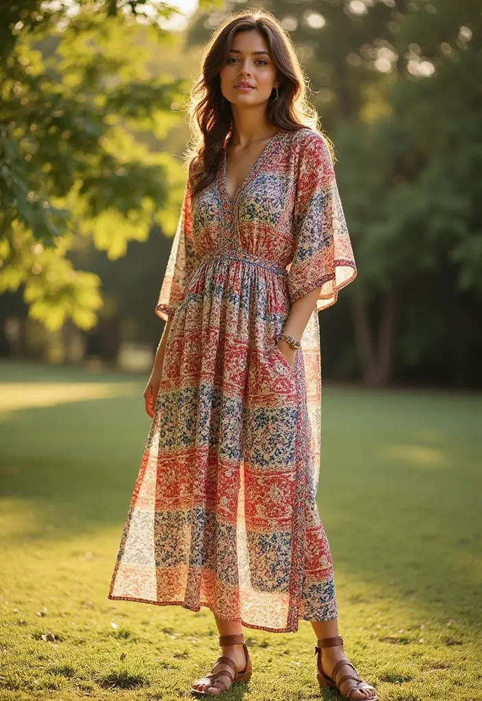 30 Stylish Indian Wedding Guest Outfits You’ll Want to Wear - 13. Block-printed Kaftan