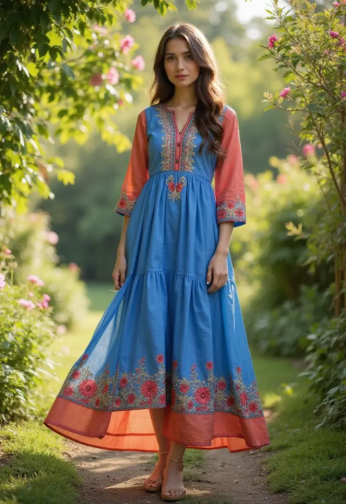 30 Stylish Indian Wedding Guest Outfits You’ll Want to Wear - 2. Organic Cotton Anarkali