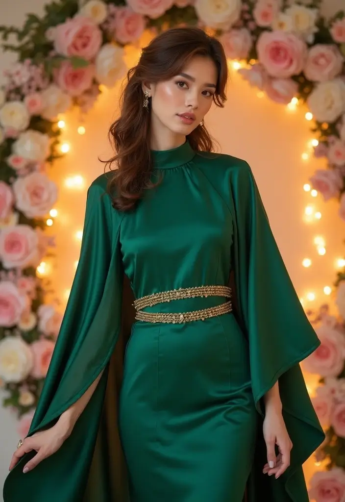 30 Stylish Indian Wedding Guest Outfits You’ll Want to Wear - 25. Stylish Cape Dress